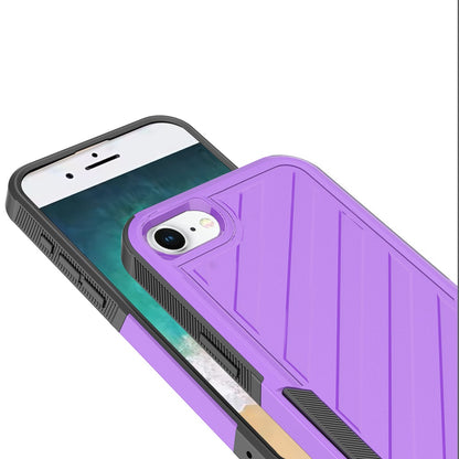 For Apple iPhone 16e Hybrid lined shockproof dual layer Rugged 2in1 Hard PC & Silicone TPU Non Slip Textured Tough Armor Case Cover Purple