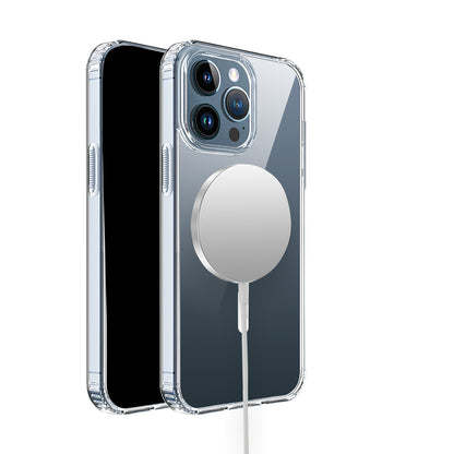 For Apple iPhone 16 (6.1") Classic Hybrid True Transparent Shockproof Back Magnetic Case Compatible with MagSafe Case Cover