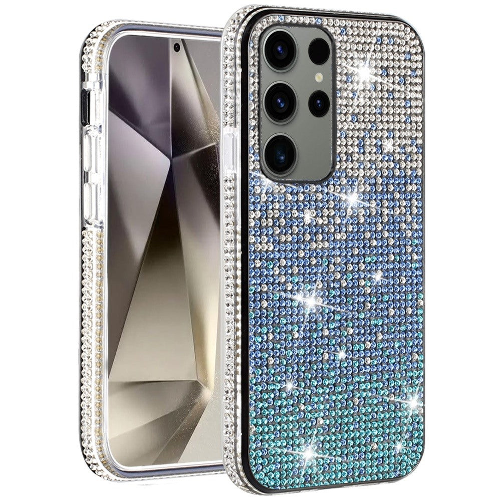 For Samsung Galaxy S25 Ultra Glitter Bling, UltraThin TPU Sparkle Diamond Rhinestone Shiny Full Crystal Stones Back Case Cover
