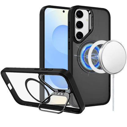 For Motorola Moto G Stylus 5G 2025 Heavy Duty Metallic Hybrid Tough TPU with Camera Ring Stand, MagSafe Compatible, Rugged Drop Protection Case Cover
