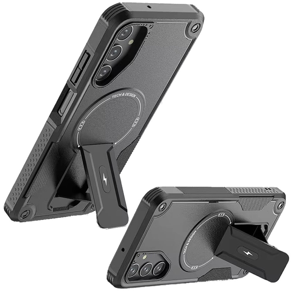 For Samsung Galaxy A17 5G Magnetic Invisible Kickstand Holder with Magsafe, Slim Fit Shockproof Hybrid Military Grade Heavy Duty Case Cover