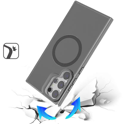 For Samsung Galaxy S25+ /S25 Plus /S24+ Plus Tough HQ Hybrid Case with Aluminum Frame Camera Stand, Compatible with MagSafe, Translucent Matte Shockproof Case Cover