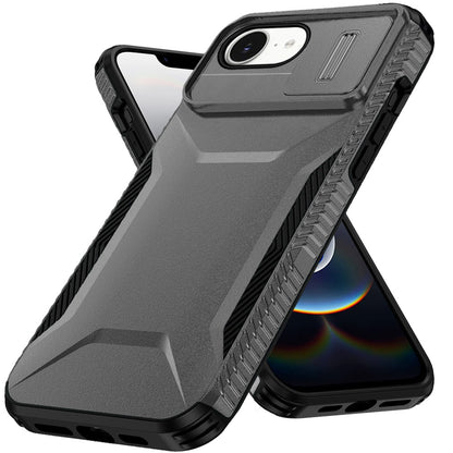 For Apple iPhone 16e Slim Fit Shockproof Hybrid with Slide Camera Window Covering, Rugged Tpu Silicone Hard PC Bumper Case Cover