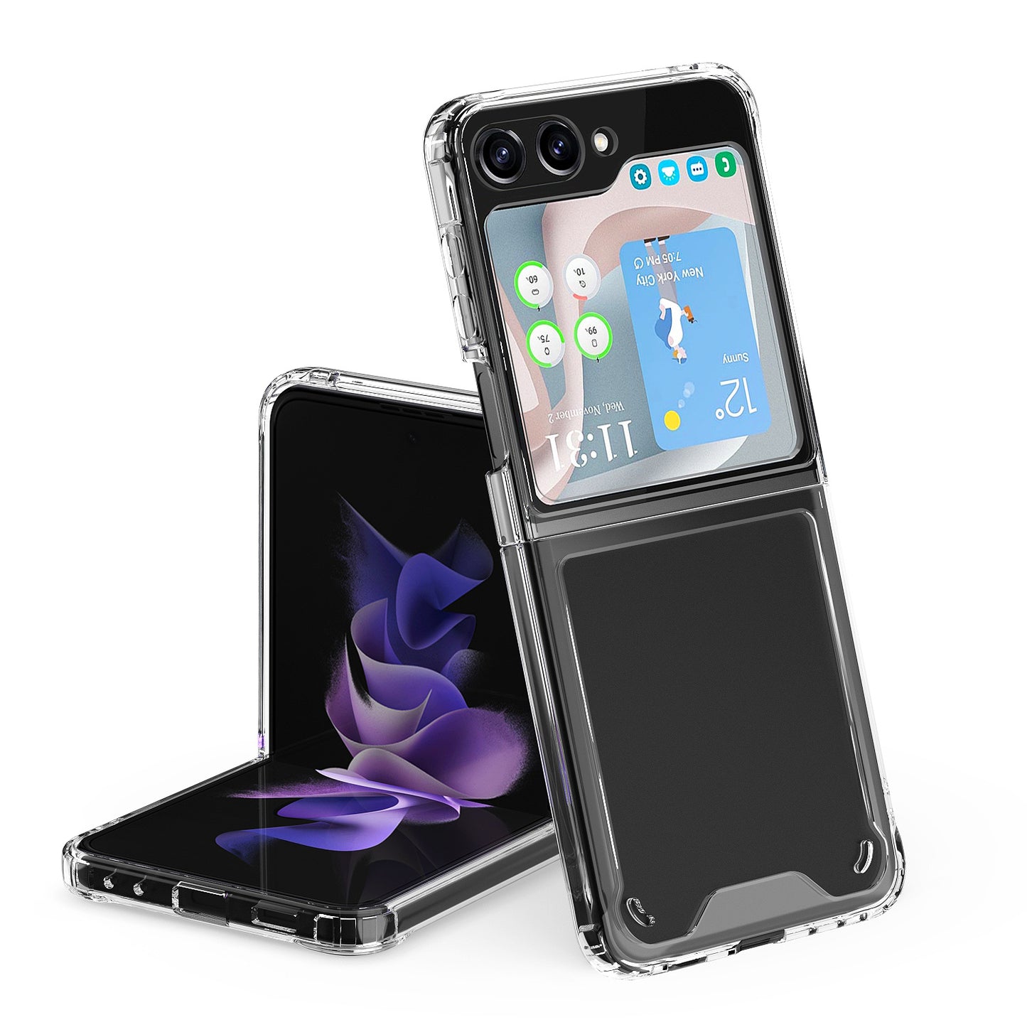 For Samsung Galaxy Z Flip 7 FE Transparent Hybrid Shockproof Hard PC Slim Durable TPU Bumper Protection Case Cover Clear
