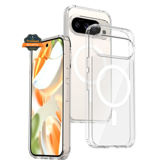 For Google Pixel 10 Pro XL Hybrid Clear Case Magnetic Back Shockproof Protective Transparent Back, Slim Fit, Wireless Charging Ready Case Cover Clear