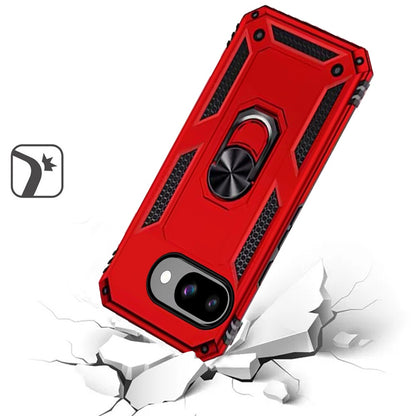 For Google Pixel 9A Hybrid Shockproof Durable 360 Degree Rotatable Ring Stand Holder Kickstand Fit Magnetic Car Mount Case Cover