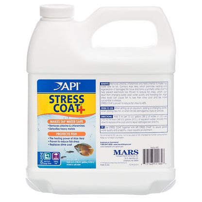 API Stress Coat + Fish and Tap Water Conditioner [Aquarium Supplies] 128 oz (2 x 64 oz)