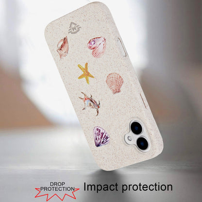 For Apple iPhone 16 (6.1") Eco Friendly Bio-Degradable Design Hybrid Cases Slim Fit Soft TPU Drop Protection Rubber printed Case Cover
