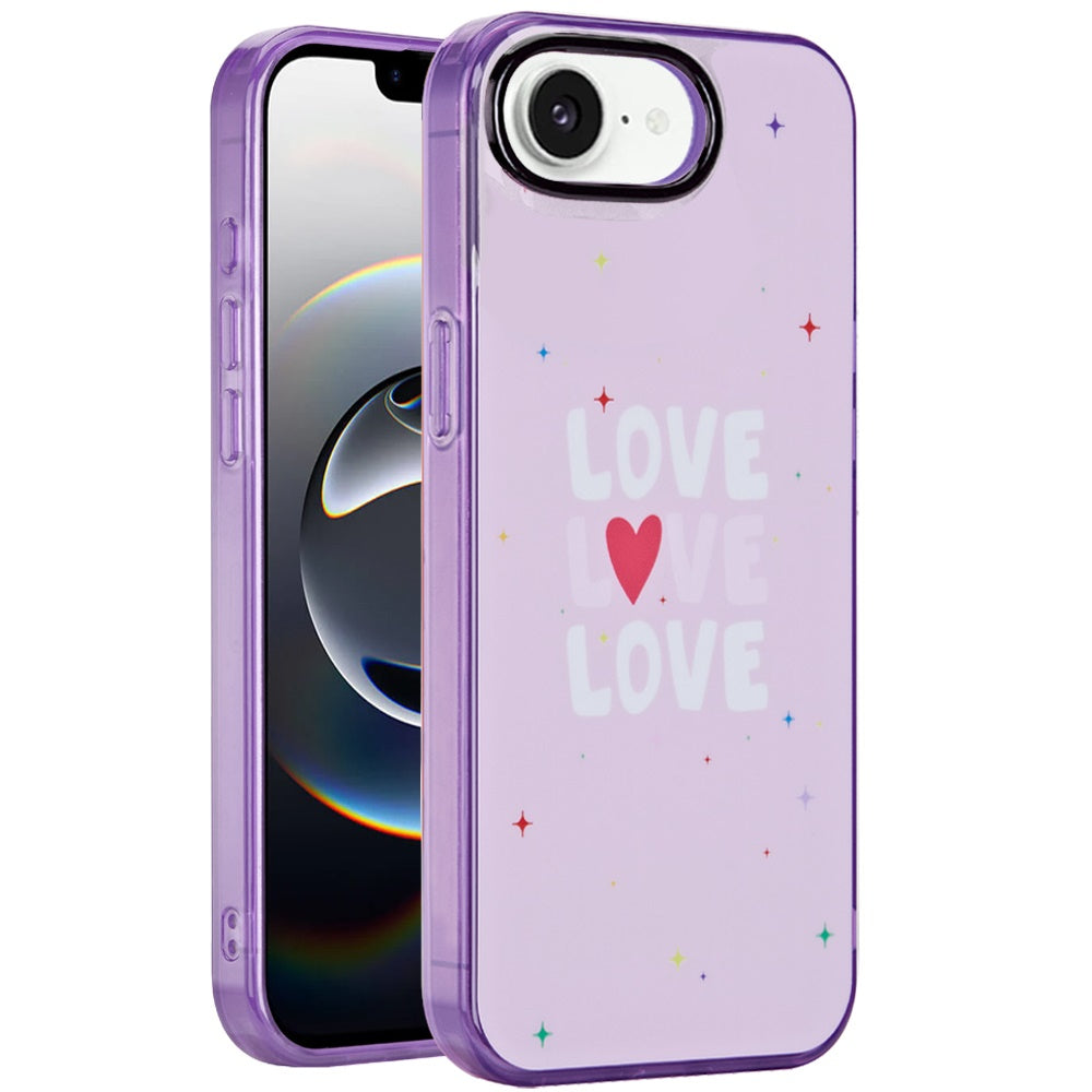 For Apple iPhone 16e Fashion Layer Design Slim IMD TPU Protective, Shockproof Hybrid Stylish Durable Hard PC Case Cover