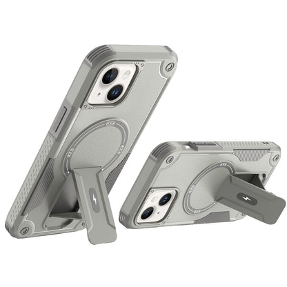 For Apple iPhone 15 Magnetic Invisible Kickstand Holder with Magsafe, Slim Fit Shockproof Hybrid Military Grade Heavy Duty Case Cover