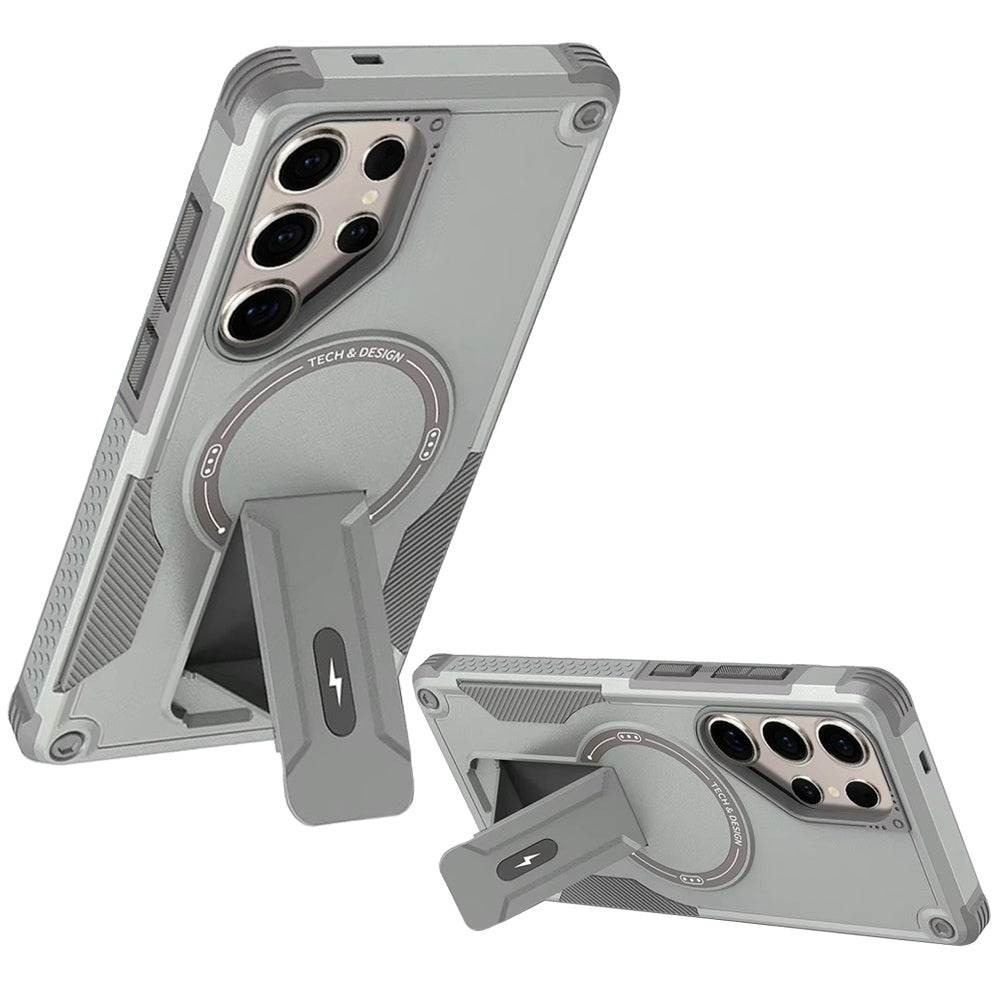 For Samsung Galaxy S25+ /S25 Plus /S24+ Plus Magnetic Invisible Kickstand Holder with Magsafe, Slim Fit Shockproof Hybrid Military Grade Heavy Duty Case Cover