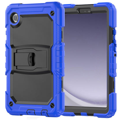 For Heavy Duty Hybrid Full Body 2in1 Rugged Shockproof Drop Protective Tablet with Slide Kickstand Black / Blue Tablet Case Cover