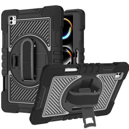 For Hybrid 3in1 Multi-Functional Shockproof Tablet Case with Hand, Shoulder Strap, Pencil & Stand Holder Black Tablet Case Cover