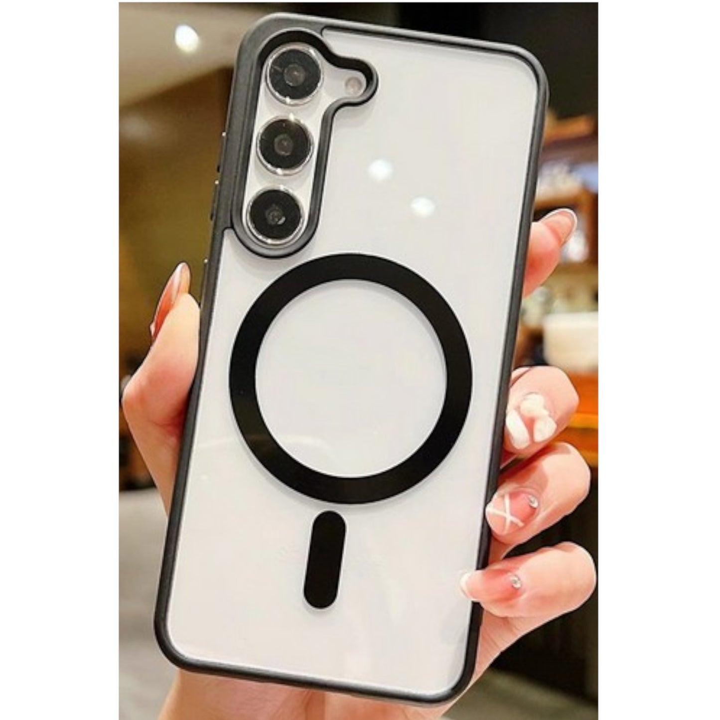 For Samsung Galaxy S25+ S25 Plus /S24+ Hybrid Clear Transparent with Color Edge Bumper, MagSafe Compatible Ultra Slim Hard PC Case Cover