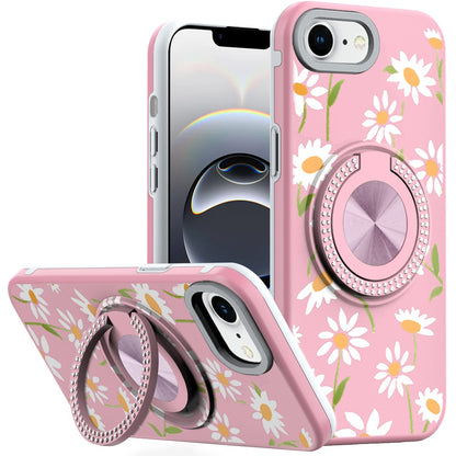 For Motorola Moto G Stylus 5G 2025 Pattern Design Hybrid with Invisible Ring Stand & Magnetic Back, Shockproof Protective Grip Case Cover