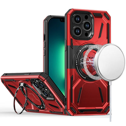 For iPhone 16 Pro Max Hybrid Magnetic Ring and 360° Rotational Kickstand with MagSafe Compatible, Military Grade Drop Protection Case Cover