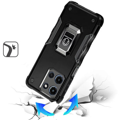 For Motorola Moto G 5G 2025 Hybrid Stand Magnetic Ring Holder Kickstand Heavy Duty Rugged Drop Silicone & Hard PC Shockproof Case Cover