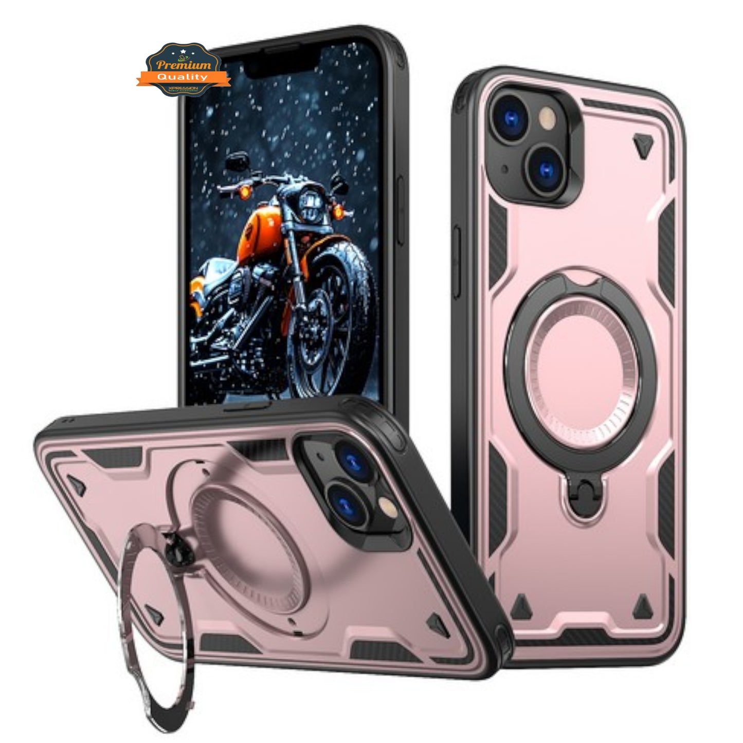For Apple iPhone 16e /iPhone SE4 Ring Holder Military-Grade Shockproof, Magnetic Kickstand, Large Twisting Compatible with MagSafe Case Cover