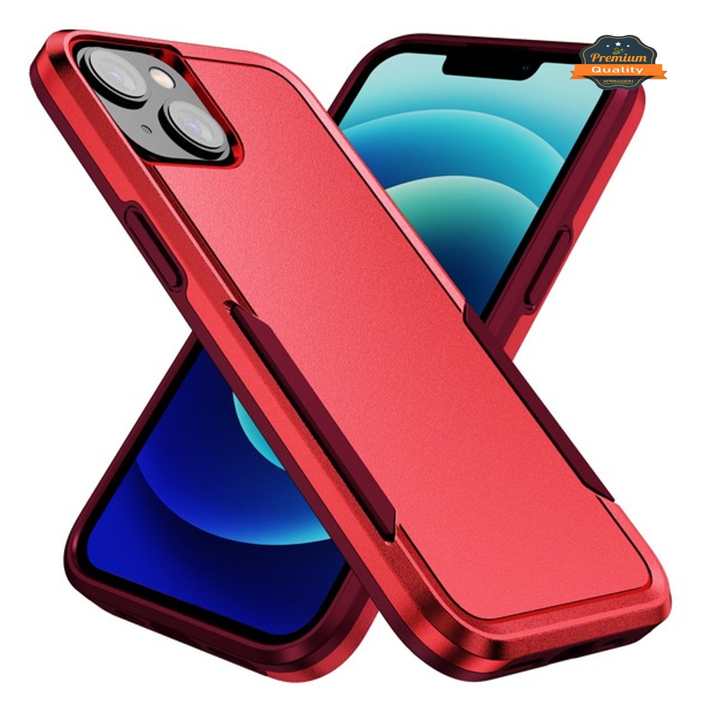 For Apple iPhone 16 Pro Max Hybrid Bumper Dual Layer TPU + PC Heavy-Duty Military-Grade Rubber Defender Protective Case Cover