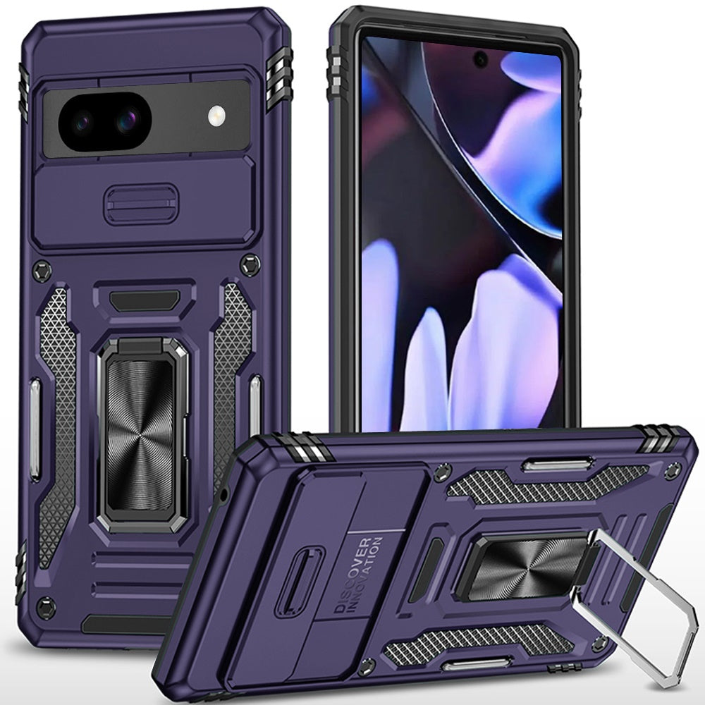 For Google Pixel 9A Hybrid Case with Rotation Ring Stand Shockproof & Camera Window TPU Armor Dropproof Case Cover