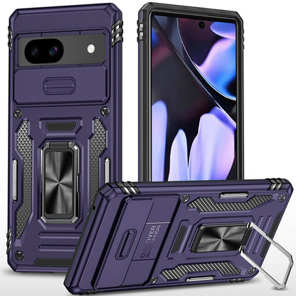 For Google Pixel 9A Hybrid Case with Rotation Ring Stand Shockproof & Camera Window TPU Armor Dropproof Case Cover