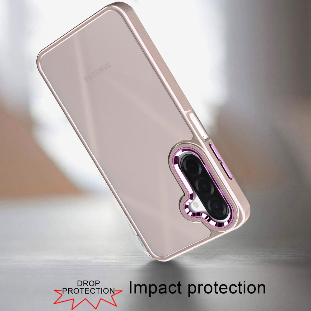 For Samsung Galaxy A17 5G Slim Fit Thin Hybrid,Frosted Matte Polished Acrylic Hard PC with TPU Rubber Frame Case Cover