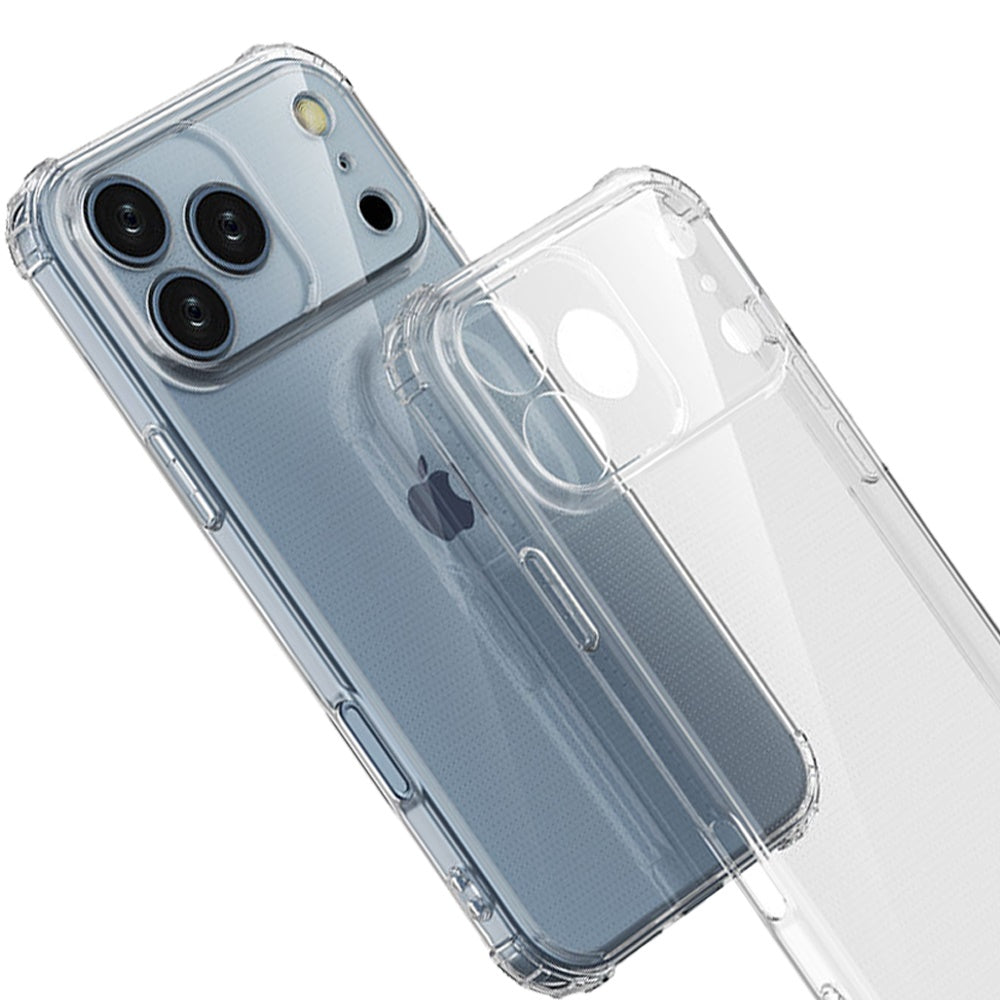 For Apple iPhone 17 Pro Max Hybrid Transparent Thick TPU Rubber Silicone 4 Corners Gel Shockproof Protective Slim Back Case Cover Clear