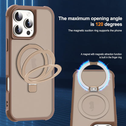 For Apple iPhone 17 AIR Translucent Matte Finish, MagSafe Compatible, Built-in Ring Stand, Shockproof Protective Back Case Cover