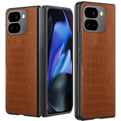 For Google Pixel 9 Pro Fold Slim Thin PU Vegan Leather Flip Snap On Hybrid Shockproof TPU PC Hard Shell Durable Case Cover