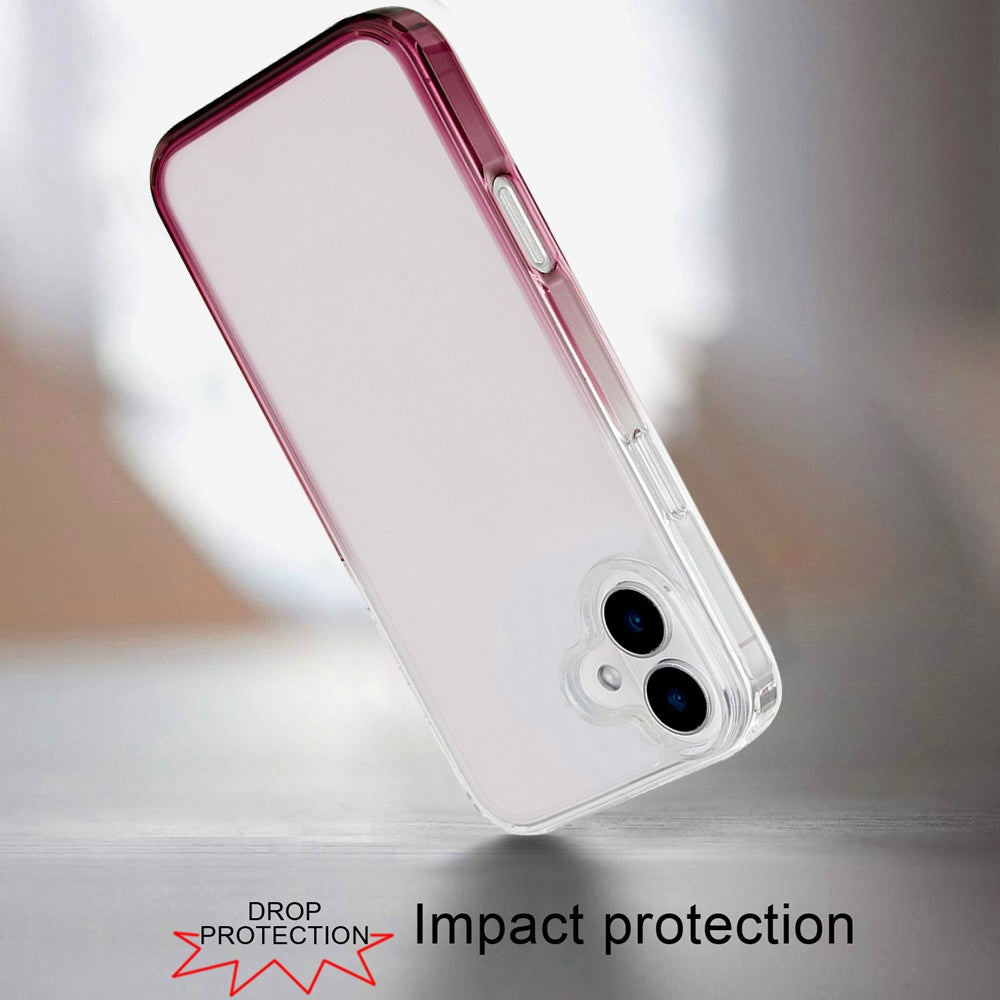 For Apple iPhone 16 (6.1") Transparent Two Tone Gradiant Magnetic Space [Compatible with Magsafe] Hybrid Shockproof Protective Case Cover