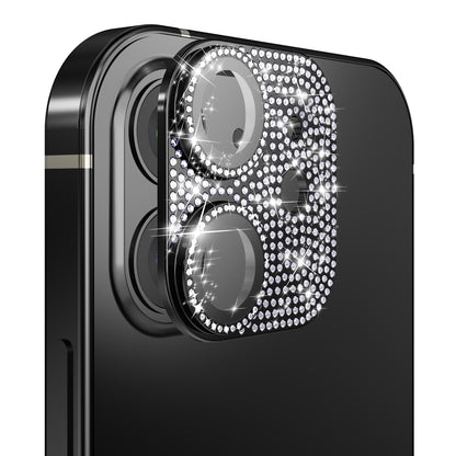 For Apple iPhone 16 Pro (6.3") Camera Lens Full Tempered Glass With Diamond Bling Glitter Rhinestone Lens Protective Case Cover