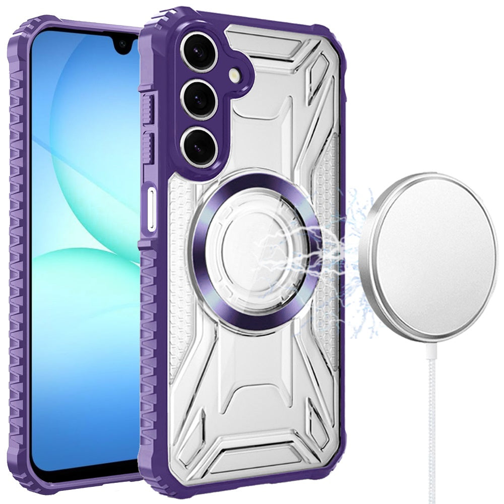 For Samsung Galaxy A17 5G MagSafe Compatible Pattern Clear Transparent Rugged Hybrid Magnetic TPU Shockproof Armor Case Cover