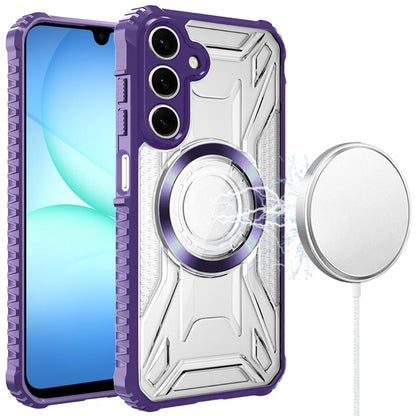 For Samsung Galaxy A17 5G MagSafe Compatible Pattern Clear Transparent Rugged Hybrid Magnetic TPU Shockproof Armor Case Cover