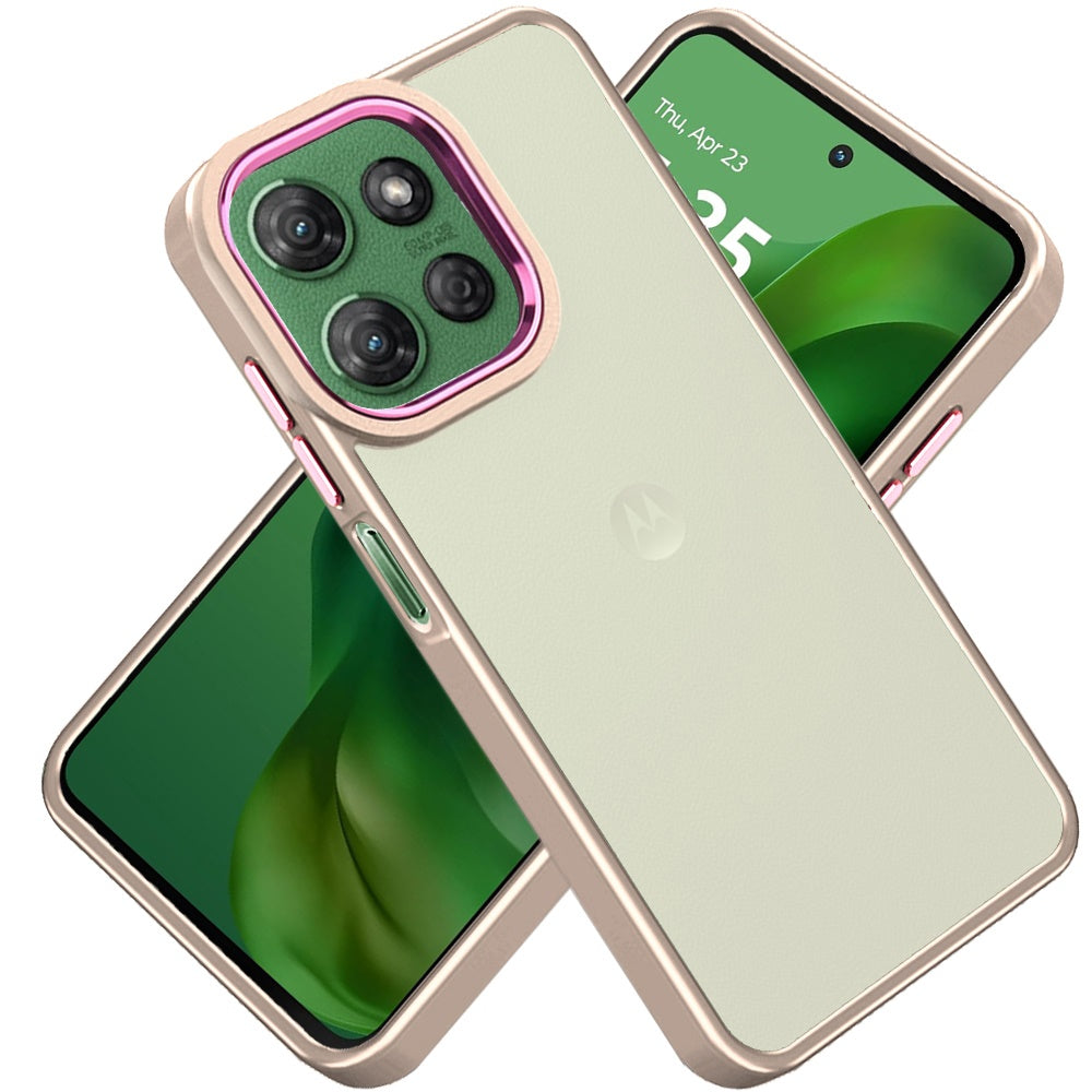 For Motorola Moto G 5G 2025 Slim Fit Thin Hybrid,Frosted Matte Polished Acrylic Hard PC with TPU Rubber Frame Case Cover