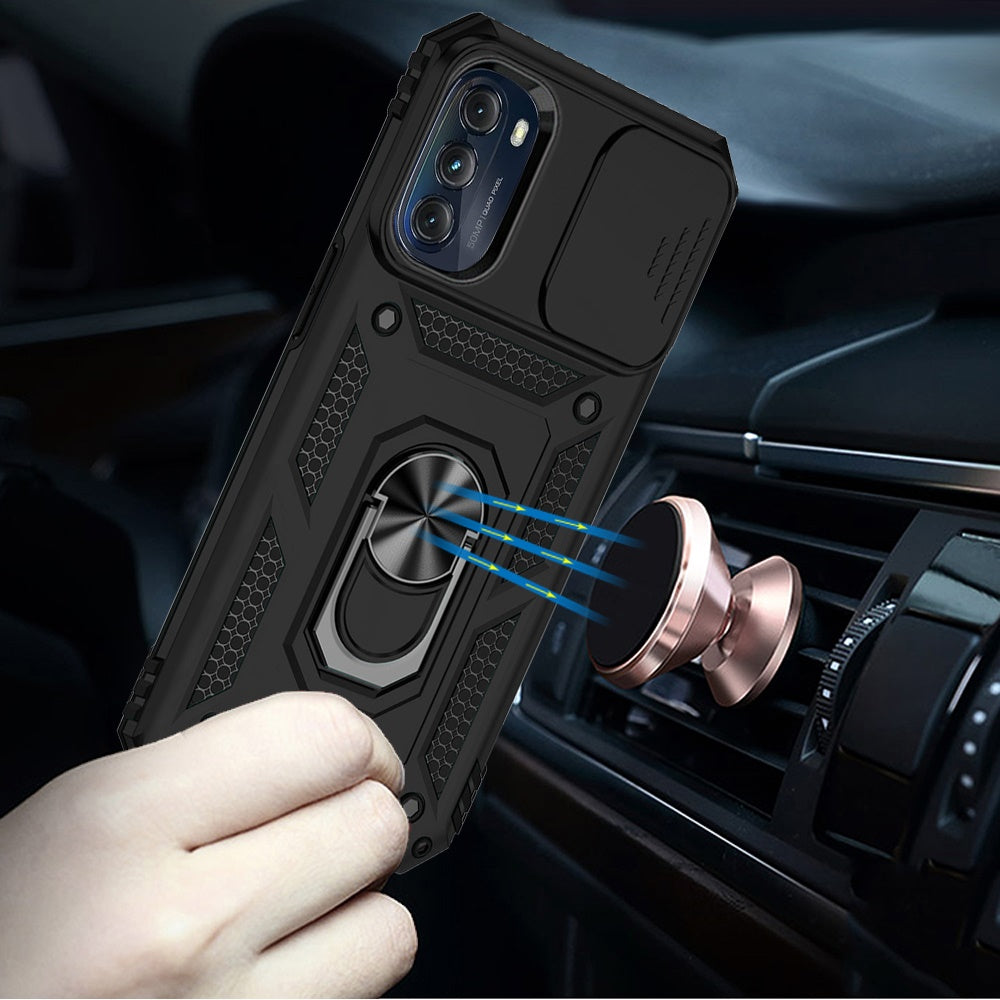 For Samsung Galaxy A26 Hybrid Ring Shockproof with 360° Rotate Ring Kickstand, Camera Lens Protection, Soft Edge Bumper Case Cover