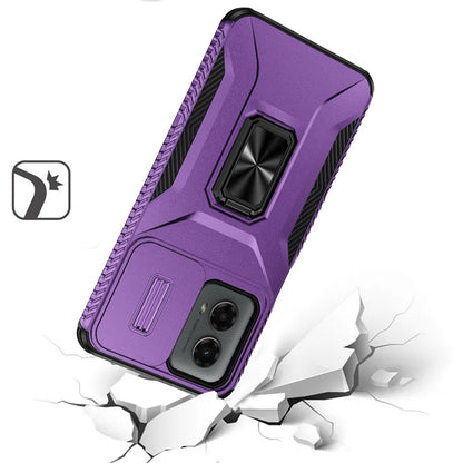 For Samsung Galaxy A16 5G Camera Cover Phone Case with Magnetic Rotation Ring Stand [Military Grade] Hybrid Hard TPU Shockproof Case Cover