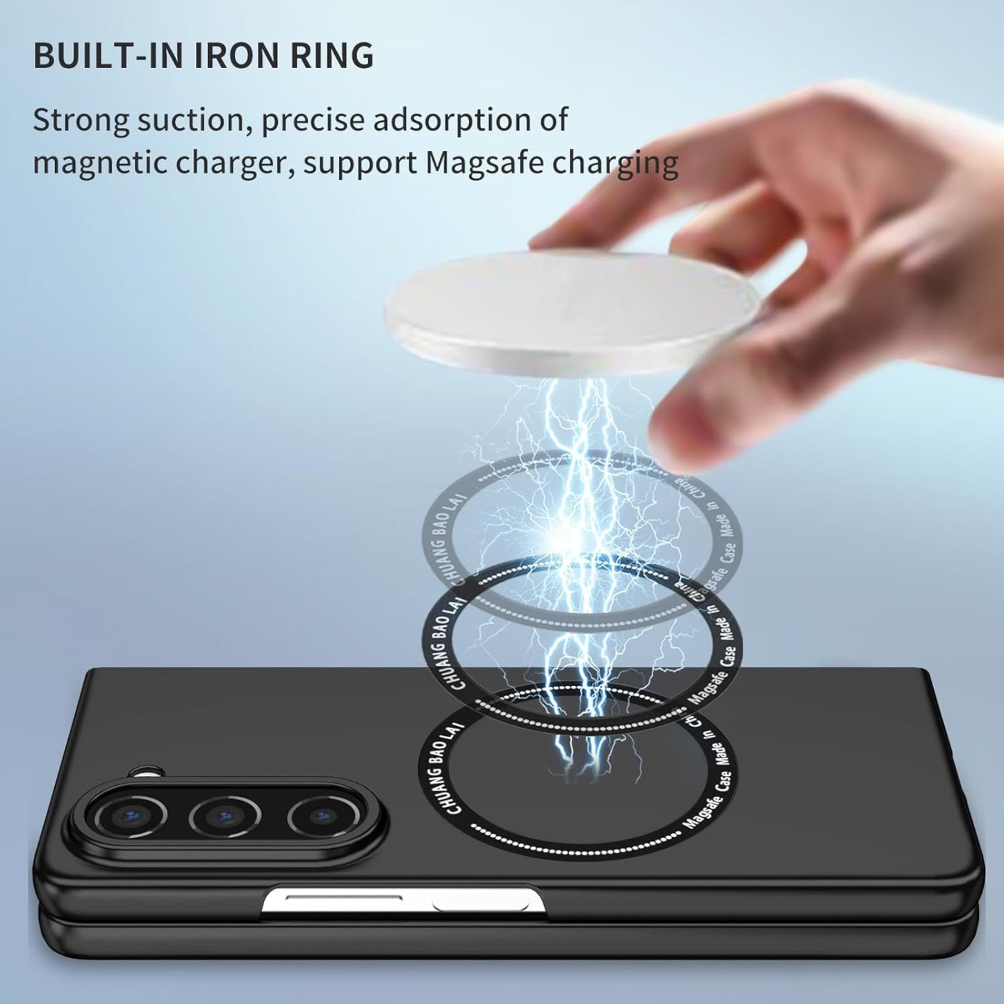For Samsung Galaxy Z Fold 7 Matte Magnetic Case Supports Fast Wireless Charging, Slim Hybrid TPU Rubber Shockproof Case Cover
