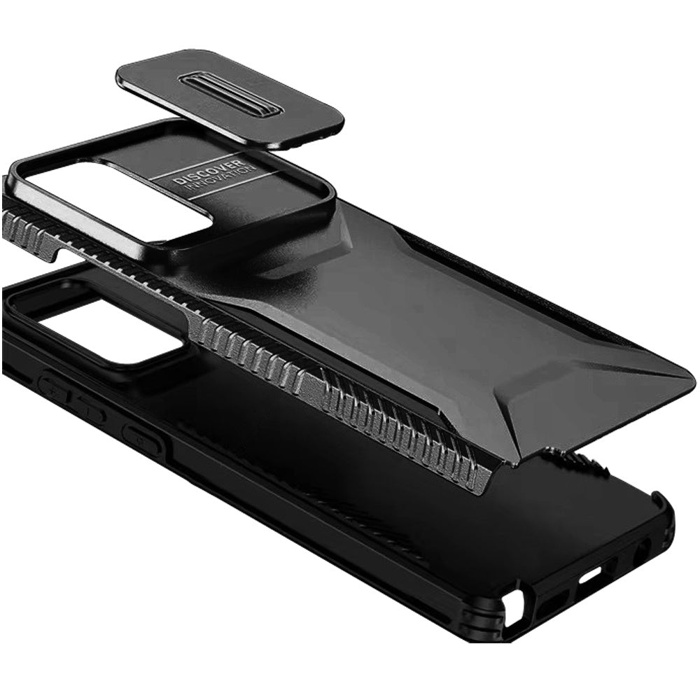 For Apple iPhone 16e Slim Fit Shockproof Hybrid with Slide Camera Window Covering, Rugged Tpu Silicone Hard PC Bumper Case Cover