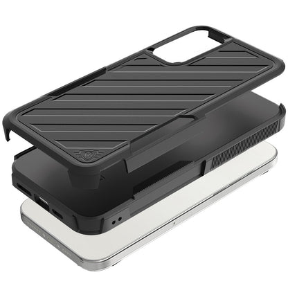 For Samsung Galaxy A16 5G Premium Design Hybrid lined Shockproof Rugged Textured 2in1 Hard PC & Silicone TPU Non Slip Tough Case Cover
