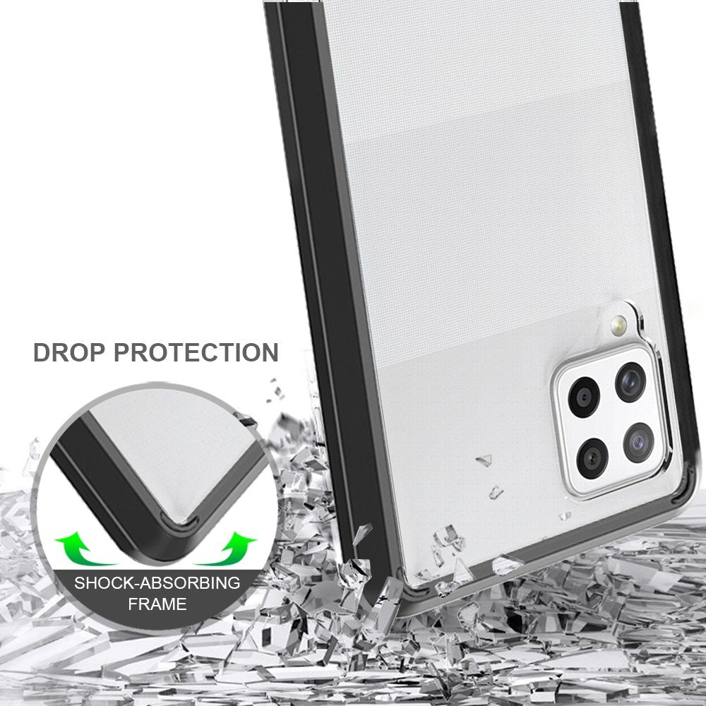 For Apple iPhone SE 4 Hybrid Slim Crystal Clear, Shock-Absorption Durable Bumper TPU + Hard PC Back, Transparent Design Case Cover Black