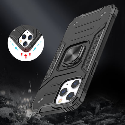 For Apple iPhone 16 Pro (6.3") Armor Hybrid with Ring Holder Kickstand Shockproof Heavy-Duty Durable Rugged Dual Layer Case Cover