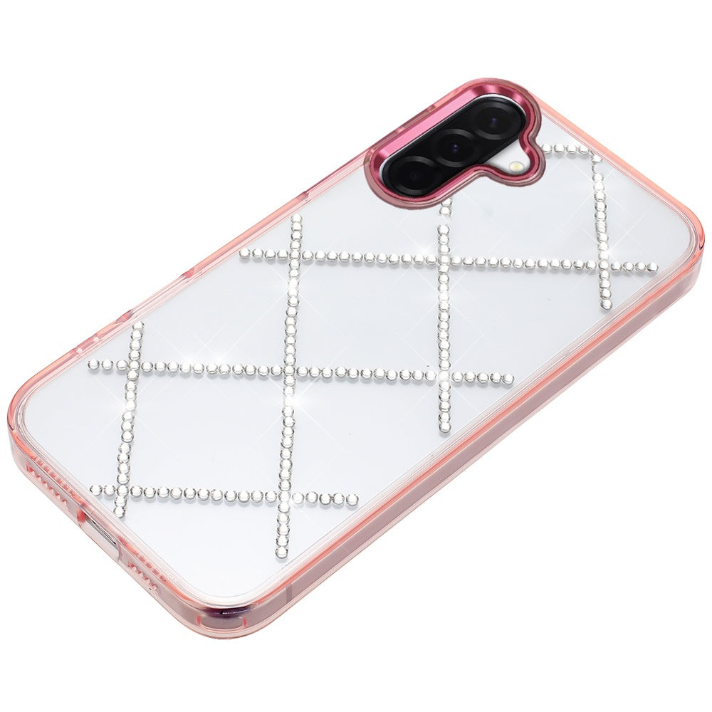 For Samsung Galaxy A17 5G Gem Glitter Diamond Bling Clear Hybrid TPU Cover, Colorful Shockproof Protective Back, Slim Fit for Women Girls Case Cover