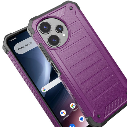 For Cricket Icon Pro 2026 Tough Lined Design Hybrid Shockproof Protective Rugged TPU Hard PC with Durable Grip Case Cover