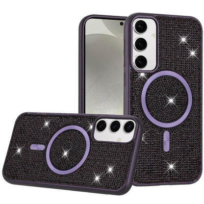 For Samsung Galaxy S25+ /S25 Plus /S24+ Plus Sparkly Diamond Bling Case Rhinestone Skin Hybrid with Magnetic Circle, MagSafe Compatible Case Cover