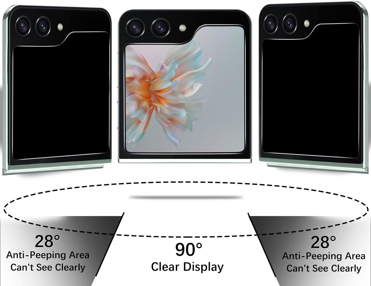 For Samsung Galaxy Z Fold 7 Privacy Screen Protector, Anti Spy Anti Peeping Tempered Glass Full Protective Film, 9H, Anti Scratch, Easy Install Protector Black