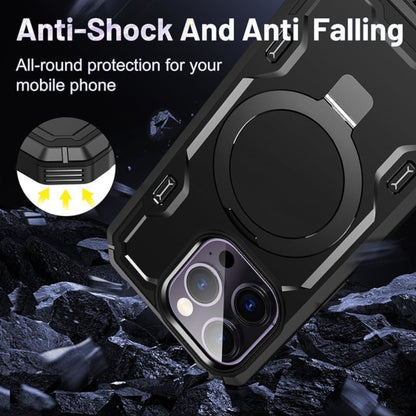 For Apple iPhone 17 Tough Shockproof Hybrid Magnetic Large Rotating Ring Stand Compatible with MagSafe Case Cover