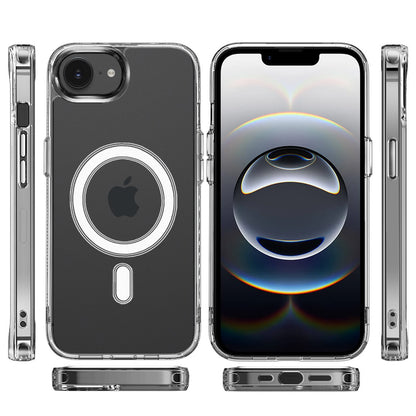 For Apple iPhone 16e Clear Magnetic Case with Built-in Magnets Compatible with MagSafe Slim Soft TPU Bumper Case Cover Transparent