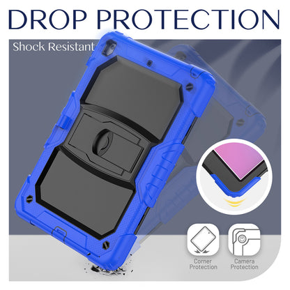For Heavy Duty Hybrid Full Body 2in1 Rugged Shockproof Drop Protective Tablet with Slide Kickstand Black / Blue Tablet Case Cover