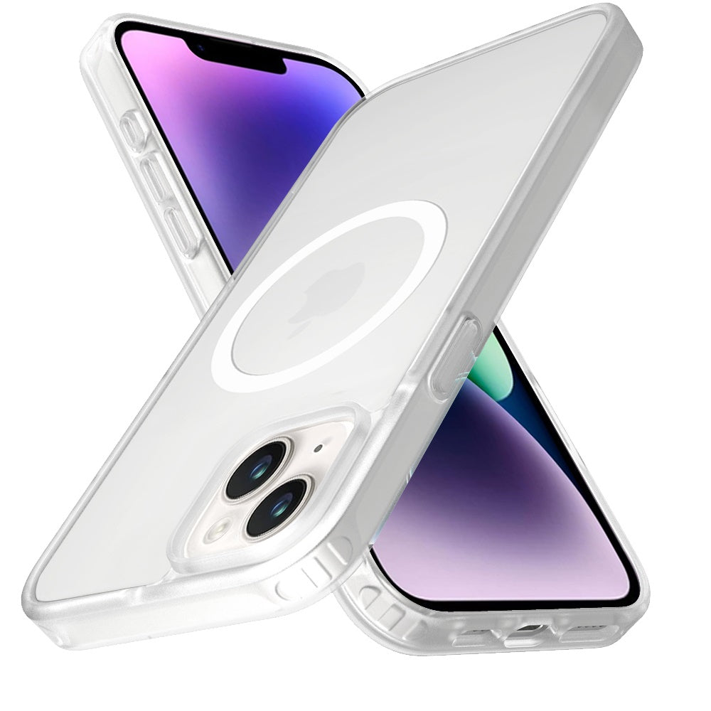 For Apple iPhone 15 Plus MagSafe Compatible Case Hybrid Soft TPU Bumper Hard Translucent Matte Back Slim Shockproof Case Cover
