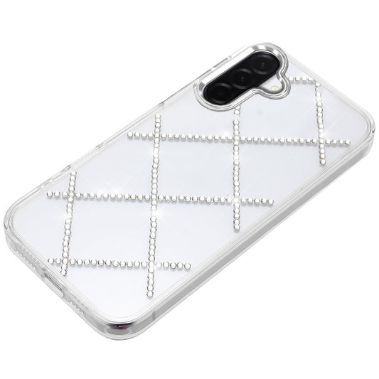 For Samsung Galaxy S25 Fan Edition /Galaxy S25 FE Gem Glitter Diamond Bling Clear Hybrid TPU Cover, Colorful Shockproof Protective Back, Slim Fit for Women Girls Case Cover Silver